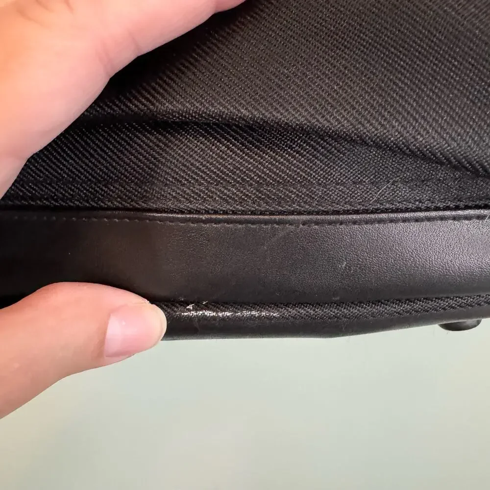 Chrome Azzaro Duffel Duffle Shoulder Hand Bag Travel Leather Gym Weekender Black